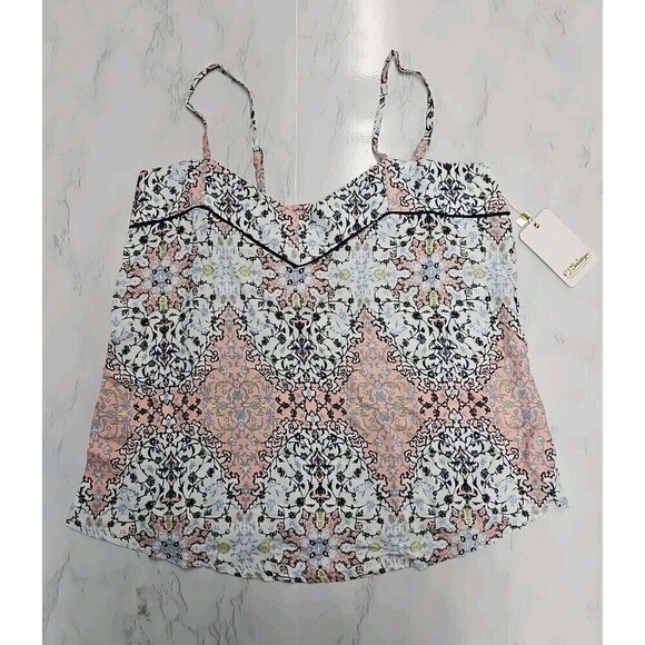 P.J. Salvage Womens Coral Print Pajama Sleep Cami Tank Top Size Small NEW $48 - Picture 1 of 5